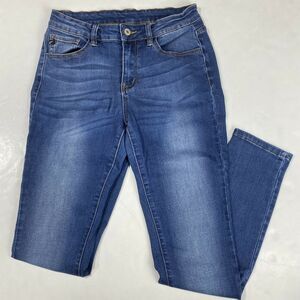 Kancan Skinny Jeans Womens 7/27 Midrise Stretch Denim Blue Jeans Dark Wash